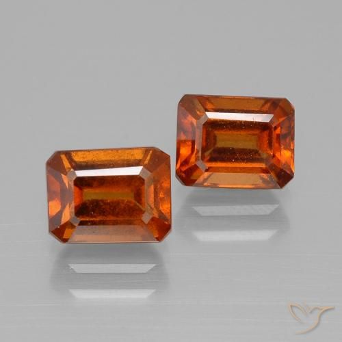 2.92ctw Natural Laranja Médio granada hessonita, Corte Esmeralda, VS