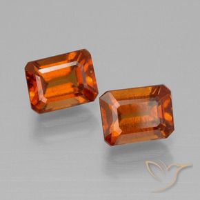 Pedras preciosas de granada hessonita Laranja Médio natural de 2.92 ct, Corte Octógono / Esmeralda, VS
