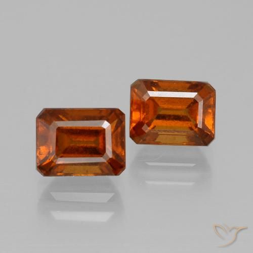 2.98ctw Natural laranja avermelhado granada hessonita, Corte Esmeralda, VS