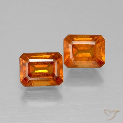 2.28ctw Natural Laranja Médio granada hessonita, Corte Esmeralda, VS