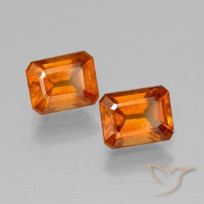 Pedras preciosas de granada hessonita Laranja Médio natural de 2.28 ct, Corte Octógono / Esmeralda, VS