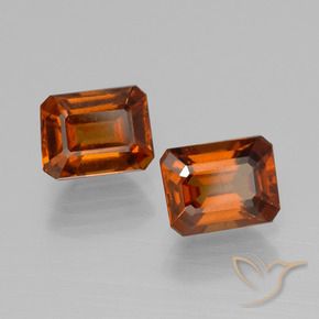 Pedras preciosas de granada hessonita Laranja Profundo natural de 2.61 ct, Corte Octógono / Esmeralda, VS