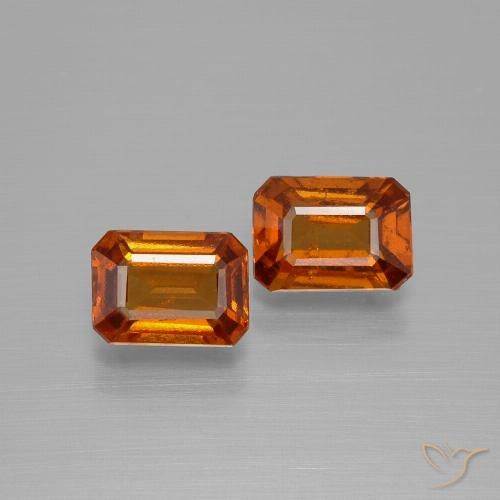 2.19ctw Natural Laranja Médio granada hessonita, Corte Esmeralda, VS