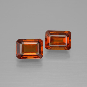 Pedras preciosas de Granada Hessonita fogo laranja natural de 3.34 ct, Corte Esmeralda, VS