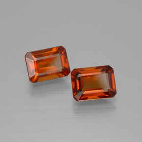 Pedras preciosas de Granada Hessonita fogo laranja natural de 3.34 ct, Corte Esmeralda, VS