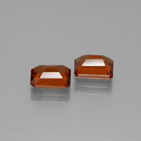 Pedras preciosas de Granada Hessonita fogo laranja natural de 3.34 ct, Corte Esmeralda, VS
