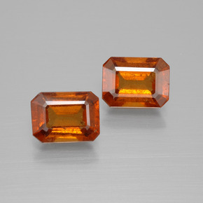 Pedras preciosas de granada hessonita laranja natural de  ct, corte esmeralda, VS-SI