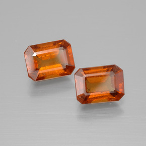 Pedras preciosas de granada hessonita laranja natural de  ct, corte esmeralda, VS-SI