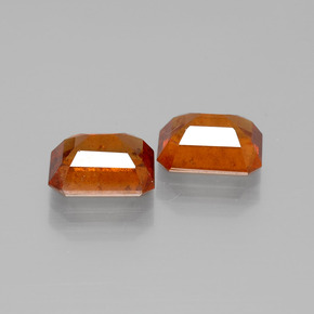 Pedras preciosas de granada hessonita laranja natural de  ct, corte esmeralda, VS-SI