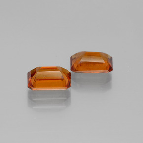 Pedras preciosas de granada hessonita laranja natural de 2,63 ct, corte esmeralda, VS