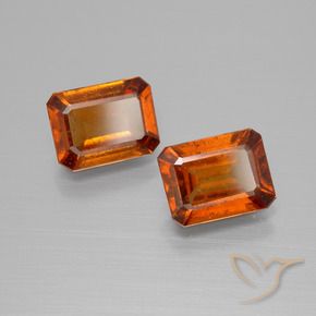 Pedras preciosas de granada hessonita Laranja Profundo natural de 3.37 ct, Corte Octógono / Esmeralda, VS-SI