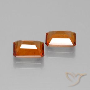 Pedras preciosas de granada hessonita Laranja Profundo natural de 3.37 ct, Corte Octógono / Esmeralda, VS-SI