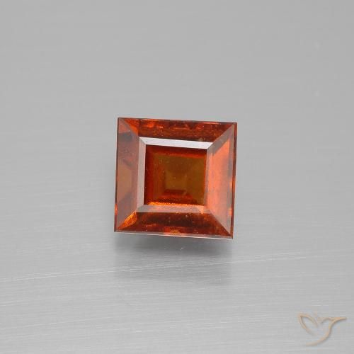 1.77ct Natural Laranja escuro granada hessonita, Quadrado, VS