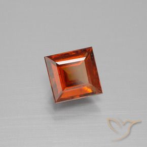 granada hessonita Laranja escuro Natural 1.77ct, Quadrado, VS
