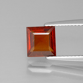 Granada hessonita laranja natural 1,65ct, quadrado, VS-SI