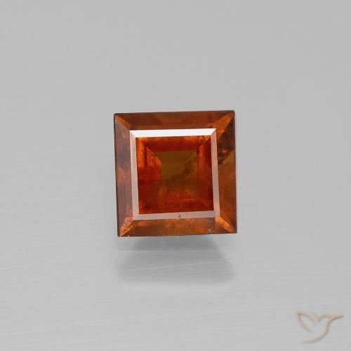 1.64ct Natural Laranja Profundo granada hessonita, Quadrado, VS-SI