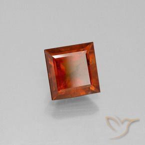 granada hessonita Laranja Profundo Natural 1.64ct, Quadrado, VS-SI