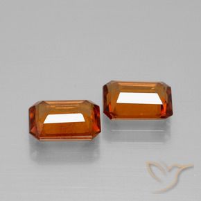Pedras preciosas de granada hessonita Laranja Profundo natural de 3.13 ct, Corte Octógono / Esmeralda, VS
