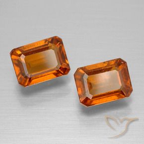 Pedras preciosas de granada hessonita Laranja médio-escuro natural de 3.04 ct, Corte Octógono / Esmeralda, VS