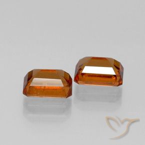 Pedras preciosas de granada hessonita Laranja médio-escuro natural de 3.04 ct, Corte Octógono / Esmeralda, VS