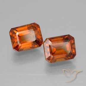 Pedras preciosas de granada hessonita âmbar laranja natural de 3.27 ct, Corte Octógono / Esmeralda, VS-SI