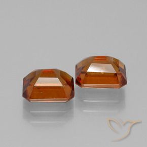 Pedras preciosas de granada hessonita âmbar laranja natural de 3.27 ct, Corte Octógono / Esmeralda, VS-SI
