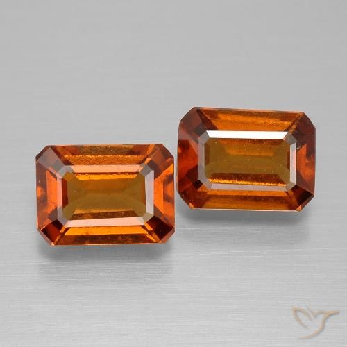 2.73ctw Natural laranja avermelhado granada hessonita, Corte Esmeralda, VS