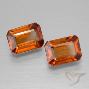 Pedras preciosas de granada hessonita laranja avermelhado natural de 2.73 ct, Corte Octógono / Esmeralda, VS
