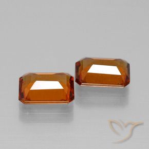 Pedras preciosas de granada hessonita laranja avermelhado natural de 2.73 ct, Corte Octógono / Esmeralda, VS