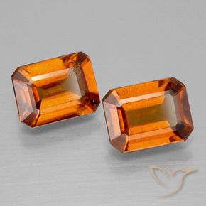 Pedras preciosas de granada hessonita âmbar laranja natural de 2.97 ct, Corte Octógono / Esmeralda, VS-SI