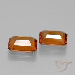 Pedras preciosas de granada hessonita âmbar laranja natural de 2.97 ct, Corte Octógono / Esmeralda, VS-SI