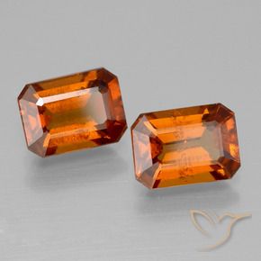 Pedras preciosas de granada hessonita Laranja Profundo natural de 3.14 ct, Corte Octógono / Esmeralda, VS-SI
