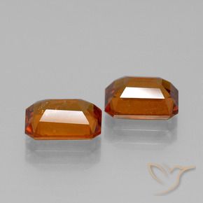 Pedras preciosas de granada hessonita Laranja Profundo natural de 3.14 ct, Corte Octógono / Esmeralda, VS-SI