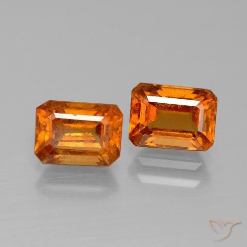 2.63ctw Natural Laranja amarelado granada hessonita, Corte Esmeralda, VS-SI