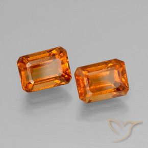 Pedras preciosas de granada hessonita Laranja amarelado natural de 2.63 ct, Corte Octógono / Esmeralda, VS-SI
