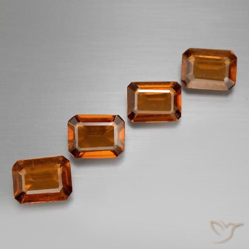 4.66ctw Natural Laranja Médio granada hessonita, Corte Esmeralda, VS