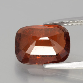 Granada Hessonita laranja canela Natural 3.34ct, Almofada cortada, SI