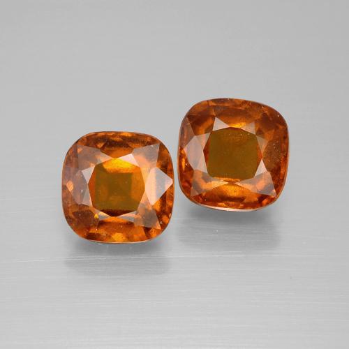 Pedras preciosas de granada hessonita laranja natural de 5,50 ct, almofada cortada, VS
