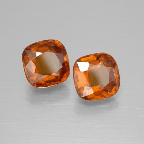 Pedras preciosas de granada hessonita laranja natural de 5,50 ct, almofada cortada, VS