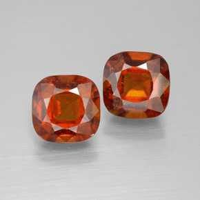 Pedras preciosas de granada hessonita laranja natural de 5,32 ct, almofada cortada, VS