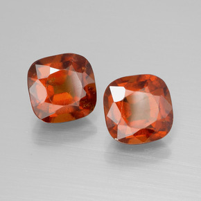 Pedras preciosas de granada hessonita laranja natural de 5,32 ct, almofada cortada, VS