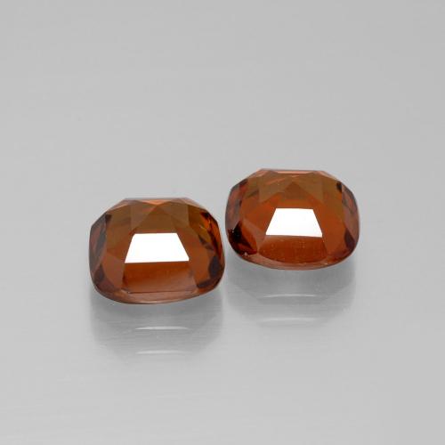 Pedras preciosas de granada hessonita laranja médio natural de 5,38 ct, almofada cortada, VS