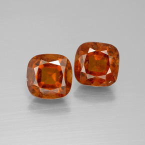 Pedras preciosas de granada hessonita laranja natural de 5,07 ct, almofada cortada, SI