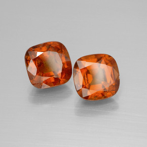 Pedras preciosas de granada hessonita laranja natural de 5,07 ct, almofada cortada, SI