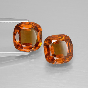 Pedras preciosas de granada hessonita laranja natural de 4,84 ct, almofada cortada, VS