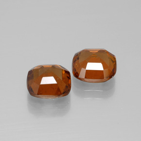 Pedras preciosas de granada hessonita laranja natural de 4,84 ct, almofada cortada, VS