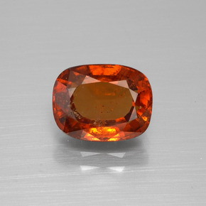 Granada Hessonita laranja canela Natural 2.87ct, Almofada cortada, VS-SI