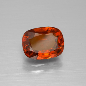 Granada Hessonita laranja canela Natural 2.87ct, Almofada cortada, VS-SI