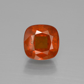 Granada hessonita laranja natural 3,46ct, almofada cortada, VS-SI
