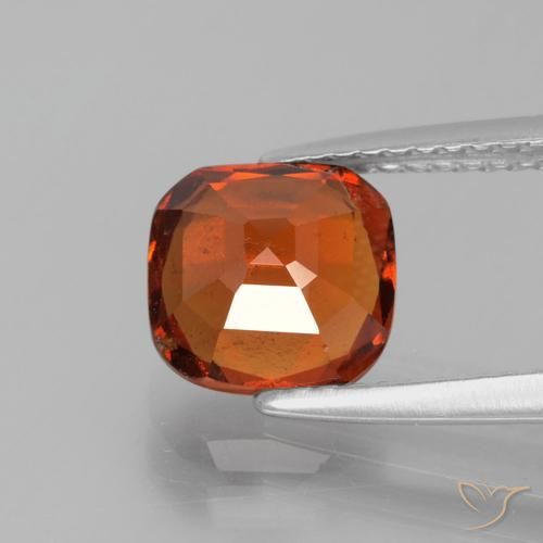 granada hessonita laranja avermelhado Natural 2.31ct, Almofada, VS